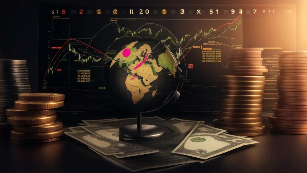 Neomoney Forex FX Foreign Exchange International Payments (FXIP) image of world globe map on notebook & coins.